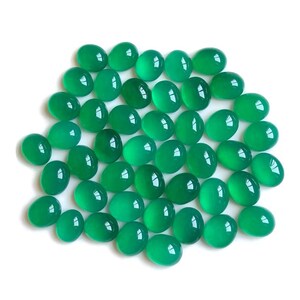 Groene onyx cabochon ovale edelsteen, 10 x 12 mm ca. natuurlijke halfedelsteen 10 stuks veel voor sieraden maken, beschermingskristal