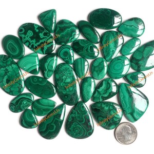 Wholesale Lot Of Malachite, High Polish Cabochon Loose Gemstone For DIY Jewelry Making and Craft Supplies, Malachite cabochon lot