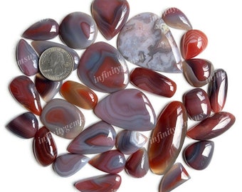 Red Botswana Agate Cabochon Wholesale Lot By Weight With Different Shapes And Sizes Used For Jewelry Making and craft supply