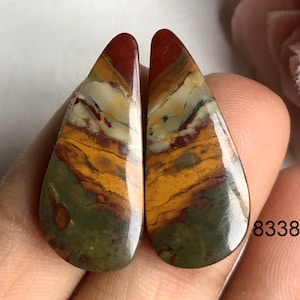 Paire de boucles d'oreilles en agate et cabochon de pierres précieuses, pierre précieuse de guérison pour la fabrication de bijoux cabochon fait main, pierre précieuse naturelle