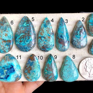 Cabochon en shattukite sélectionnée, utilisation de pierres semi-précieuses pour la fabrication de bracelets et de colliers, bijoux faits main, cadeau pour quelqu'un de spécial LOT-Y2