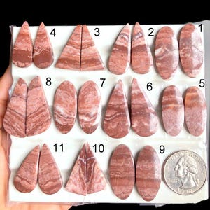 Paire de boucles d'oreilles en jaspe chocolat sélectionné, cabochon, pierre semi-précieuse, jaspe parfait pour la fabrication de boucles d'oreilles, pierre précieuse en vrac LOT-A60
