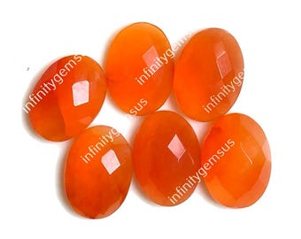 Pietra preziosa sfaccettata in onice arancione, circa 13 x 18 mm, forma ovale, lotto da 6 pezzi per gioielli, pietra lucidata a mano, pietra preziosa sciolta per la realizzazione di anelli