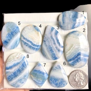 Cabujón de Scheelita Seleccionado, Piedra Preciosa Semipreciosa Natural para la Fabricación de Colgantes Perfectos, Piedra Preciosa Suelta de Rodocrosita Azul (Lote 52)