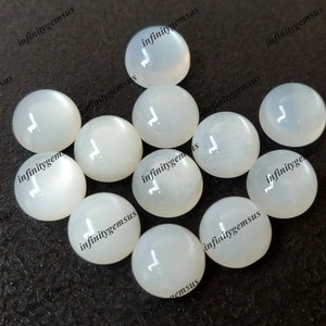 Witte Maansteen 10mm ronde cabochon, natuurlijke edelsteen losse edelsteen veel voor oorbel hanger en sieraden maken, genezing van kristal