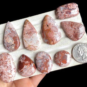 Geselecteerde rosita jaspis cabochon, handgemaakte edelsteen, goede kwaliteit rosita jaspis edelsteen voor sieraden, geweldige vormen, draadgewikkeld LOT-X1