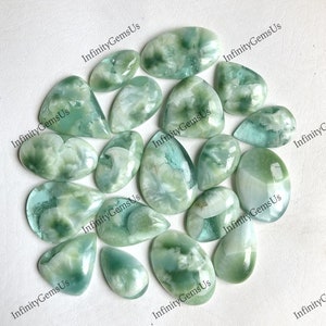 Cabochões de hemimorfita verde lote por atacado formato e tamanho mistos, cabochão de alto polimento com pedras preciosas soltas para fabricação de joias e suprimentos de artesanato