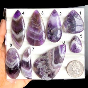 SELECTED Chevron Amethist cabochon, halfedelsteen voor boho-sieraden, zuidwesten en stijl handgemaakte ambachtelijke ring LOT-A30