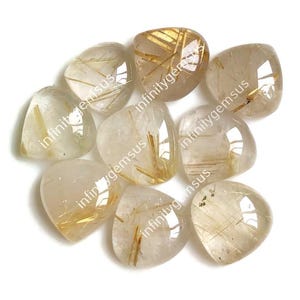 Gouden rutiel 15 mm peervorm cabochon, gekalibreerde halfedelstenen losse edelsteen 10 stuks veel gebruik voor hanger en oorbellen maken, cadeau voor haar