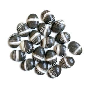 Zebra Calcit 10 x 14 mm Oval Edelstein, gefeiert Loser Edelstein für die Schmuckherstellung, flache Rückseite Schmuck, Birthstone Schmuck, Heilstein