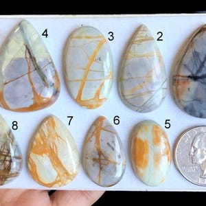 Geselecteerde Picasso-Jaspis cabochon, kostbare edelsteen voor het maken van sieraden, met de hand gepolijste cabines, beschermingskristal LOT-R3