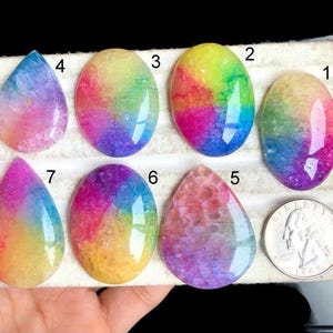 Cabujón de cuarzo solar seleccionado, hermoso cuarzo multicolor con una piedra preciosa de increíble calidad para la fabricación de joyas, cabinas curativas LOT-O4