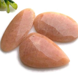 Gefacetteerde perzik amazoniet edelsteen, 35 x 38 mm (ca. 3 stuks), genezende edelsteen voor sieraden, designer ringen en armbanden, meditatiekristal84456