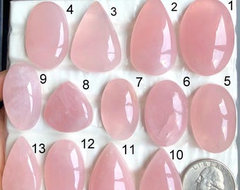 Cabochon di quarzo rosa selezionato, pietra semipreziosa naturale per la creazione di gioielli, gioielli in quarzo fatti a mano, cristallo di potenza