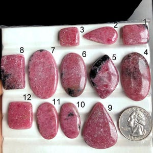 SELECTED Rhodonite Cabochon, Natural Semi Precious Gemstone For Jewelry,  Rhodonite Loose Gemstone Jewelry, Power Crystal LOT-A241