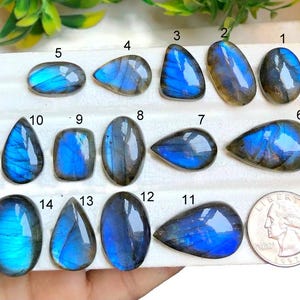 Geselecteerde blauwe labradoriet cabochon, handgemaakte blauwe flitsende mooie labradoriet edelsteen gebruik voor perfecte armband maken, hoogglans gepolijst LOT-B