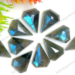 Blauwe labradoriet gefacetteerde diamantvorm lot 12 x 16 mm gekalibreerde stapgeslepen labradoriet healing edelsteen gebruik voor handgemaakte sieraden