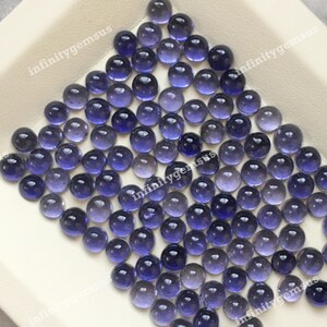 Iolite Cabochon 5mm ronde vorm Cabochon 10pc Pack, glad gepolijst, halfedelsteen kalibreren grootte