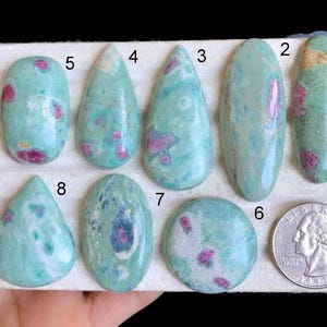 Geselecteerde robijnfuchsiet cabochon, natuurlijke robijn fuchsiet edelsteen cabochon voor het maken van sieraden DIY draadgewikkelde sieraden, geboortesteen edelstenen LOT-U2
