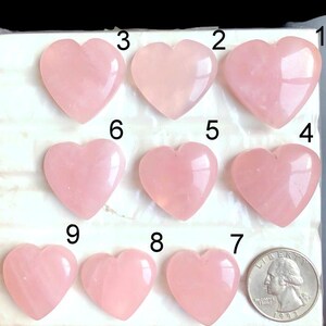 SELECTED rozenkwarts hart cabochon, natuurlijke halfedelsteen voor het maken van sieraden, hart kristal cabochon edelsteen, geboortesteen LOT-A100