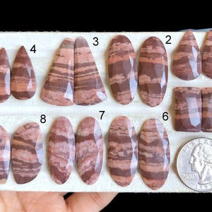 Paire de boucles d'oreilles en jaspe chocolat sélectionné, pierre précieuse à facettes, pierre semi-précieuse de guérison pour la fabrication de boucles d'oreilles, pierre de naissance LOT-T2
