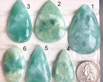 Cabochon di emimorfite verde SELEZIONATO, pietra semipreziosa per la creazione di pendenti perfetti, cristallo curativo, cabochon per gioielli, LOTTO-A84