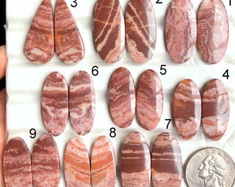 Par de pendientes de jaspe chocolate con cabujón, piedras preciosas semipreciosas naturales para joyería, pendientes envueltos en alambre, lote de 234