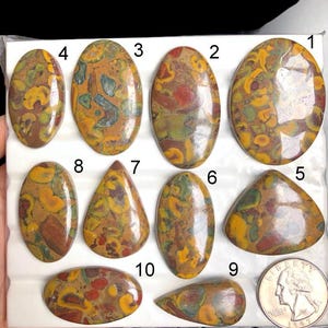Cabujón de jaspe frutal, piedra semipreciosa natural para joyería, cristal de jaspe, piedra de nacimiento, lote A154