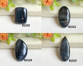 Blauer Tigerauge Cabochon, Natürlicher Halbedelstein für Schmuckherstellung, handgemachter Cabochon, Geschenk für Sie