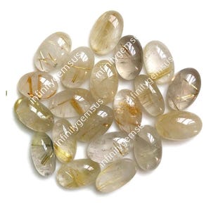 Cabochon ovale en rutile de bonne qualité, 10 x 16 mm, lot de 10 pierres semi-précieuses calibrées en vrac pour la fabrication de bijoux, vente de Noël