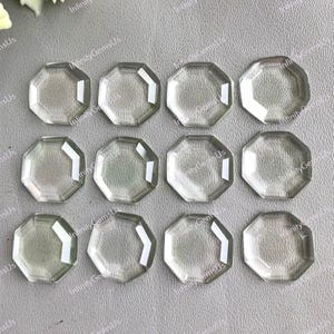 Clear Quartz Faceted Octagon Shape 15mm Gemstone, Clear Quartz Step Cut With Flat-Back Jewelry, Healing Gemstone For Earrings Making