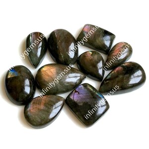 AAA+ kwaliteit labradoriet cabochon, ca. 16 x 26 mm, verschillende vormen en maten Verpakking van 10 stuks natuurlijk meervoudig vuur labradoriet gebruik voor sieraden 84189