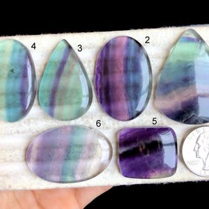 Cabujón de fluorita seleccionado, piedra semipreciosa natural para joyería, cabujón hecho a mano, joyería envuelta en alambre, artículo de regalo, lote B5