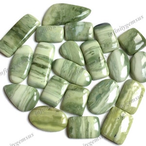 Lote de atacado de cabochão de pedra preciosa serpentina, lote de cabochão serpentina por peso. Cristal Serpentina para fabricação de joias DIY, Cristal Curativo