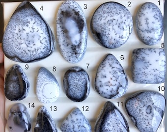 Cabochon di opale dendrite selezionato, pietra preziosa semipreziosa naturale per la creazione di gioielli, uso dell'opale dendrite come regalo di Natale