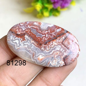 Cabochon d'agate en dentelle folle, Pierre semi-précieuse naturelle pour la fabrication de bijoux, Pierre de naissance, Cristal de protection