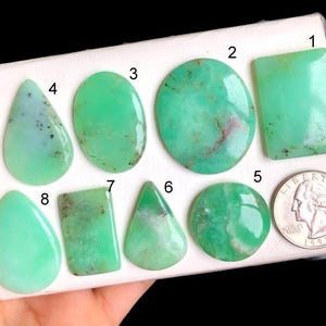SELECTED chrysopraas cabochon, AAA+ kwaliteit chrysopraas edelsteen voor het maken van sieraden, losse edelsteen, cadeau voor een speciaal iemand LOT-D7