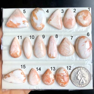 Cabujones de escolecita rosa seleccionados, piedras preciosas sueltas para joyería, hermosas joyas de escolecita, joyería de moda, joyería de diseñador, lote A49