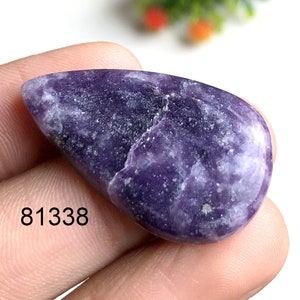 Cabujón de lepidolita, piedra preciosa semipreciosa natural para hacer joyas, cabujón hecho a mano, cristal natural