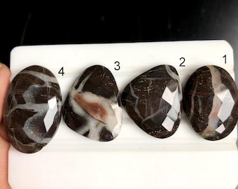 SELECTED Black Septarian Faceted Gemstone, Natural Semi Precious Gemstone For Jewelry Making, Southwest Style & Handcrafted Artisan Designs