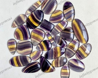 Fabulous Fluorite Cabochon Wholesale Lot By Weight With Mix  Shapes And Size, Natural Fluorite Used For Jewelry Making DIY,