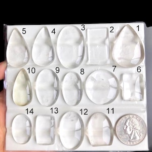 SELECTED witte kristal cabochon, natuurlijke halfedelsteen voor het maken van sieraden, helende kristallen sieraden LOT-A32