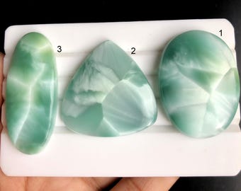 GESELECTEERDE Groene Hemimorfiet Cabochon, Natuurlijke Halfedelsteen voor het maken van sieraden, Groene Larimar Losse Edelsteen Sieraden 1155