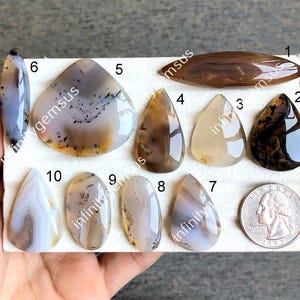 Geselecteerde Montana-agaat cabochon, handgemaakte sieraden, draadgewikkelde hanger, losse edelsteen, halfedelsteen, genezend kristal LOT-W