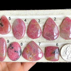 Cabujón de rodonita seleccionado, piedra preciosa curativa para joyería, cristal protector, cabujón mixto, regalo para alguien especial (Lote i4)