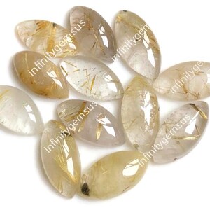 Gouden rutiel marquise vorm mm 9 x 18 mm 10 stuks veel natuurlijke halfedelstenen voor het maken van sieraden, geboortesteen sieraden, kristal