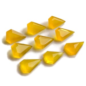 Hermoso ónix amarillo facetado en forma de diamante, 10 x 14 mm, lote de 10 piezas, ónix tallado en facetas, piedra preciosa suelta famosa para aretes perfectos