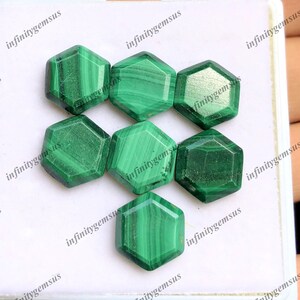 10mm Malachiet zeshoekige vorm stap gesneden edelsteen, 10st veel hoog gepolijste losse edelsteen voor sieraden maken, Malachiet edelsteen veel