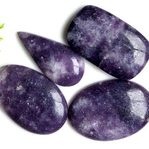Lepidoliet cabochon, ca. 33 x 36 mm, natuurlijke edelsteen losse edelsteen veel voor oorbellen en sieraden maken, genezend kristal 83659