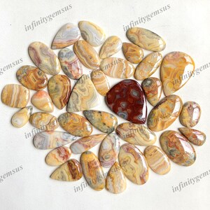 Gele Crazy Lace Agaat Edelsteen Cabochon, Hoog-Poolse Cabochon Losse Edelsteen voor DIY sieraden maken DIY, en ambachtelijke benodigdheden.